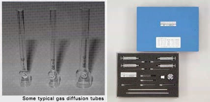 Some typical gas diffusion tubes