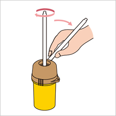 チップホルダに検知管を差し込み両端をカットする。