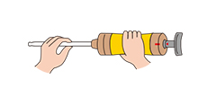 Insert a detector tube (with both tips intact) into the tube inlet of the sampling pump.