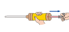 Pull out the handle in one motion until it is locked, and then remove your hand (from the handle). Wait until the sampling time (approx., 30 seconds) has elapsed.